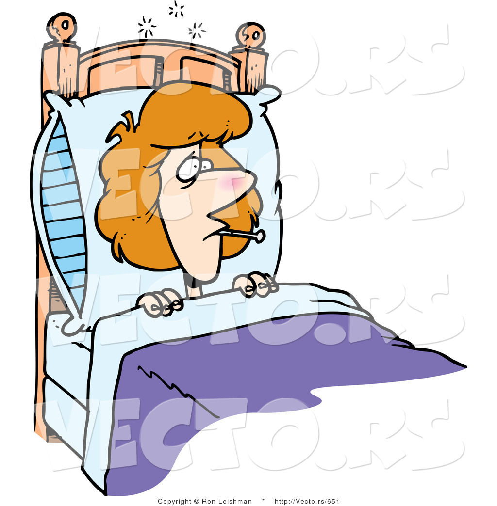 cartoon woman confined to bed by sickness cartoon nurse aiding sick ...