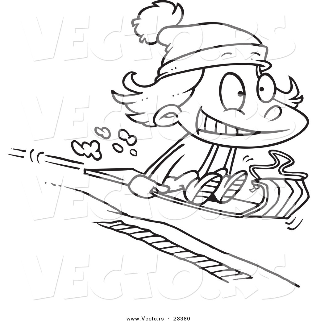 early childhood coloring pages of sledding - photo #33