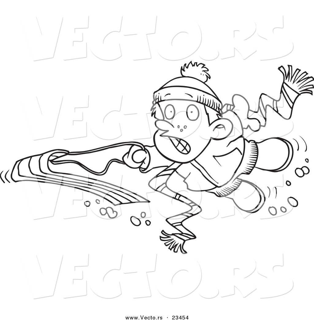 early childhood coloring pages of sledding - photo #26