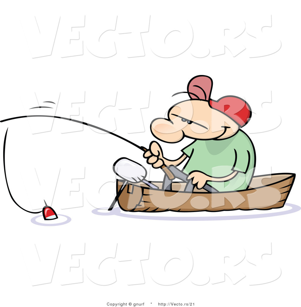 Fishing Boat Clip Art of a Man in a Cartoon