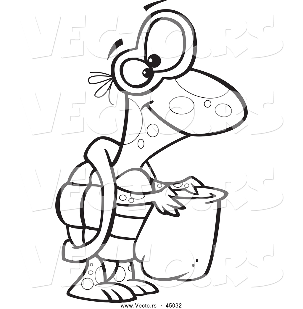 Vector of a Happy Cartoon Turtle Trick-or-Treating on ...