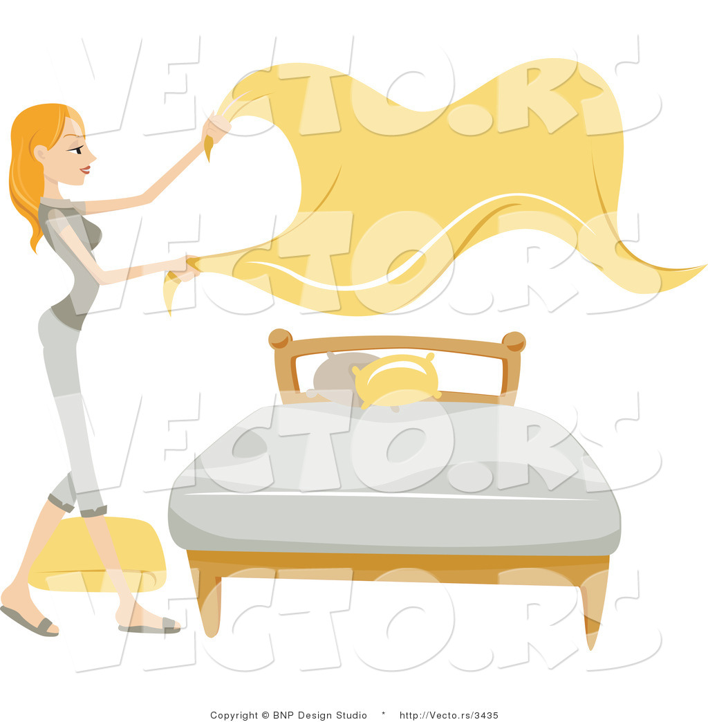 girl laying sheets on a bed girl spraying out a garage girl putting ...