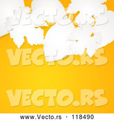 3d Vector of 3d White Paper Leaves over an Autumn Orange Background with Text Space by Elaineitalia