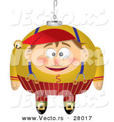 Cartoon Vector of a Christmas Elf Boy Ornament by Toonaday
