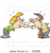 Cartoon Vector of a Couple Catching Their Breath After a Fight by Toonaday