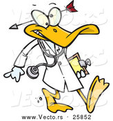 Cartoon Vector of a Crazy Quack Pshchiatrist Duck by Toonaday