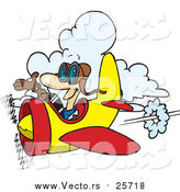 Cartoon Vector of a Happy Pilot by Toonaday