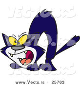 Cartoon Vector of a Hissing Cat by Toonaday