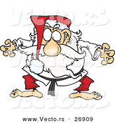 Cartoon Vector of a Judo Santa Ready to Fight by Toonaday
