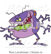 Cartoon Vector of a Laughing Flu Bug Germ by Toonaday