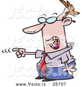 Cartoon Vector of a Mad Business Man Accusing by Toonaday