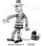 Cartoon Vector of a Male Prisoner with a Heart Shackle by Zooco