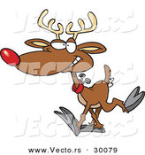 Cartoon Vector of a New Reindeer Trying to Walk by Toonaday