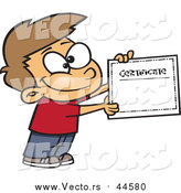 Cartoon Vector of a Proud School Boy with a Certificate by Toonaday