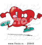 Cartoon Vector of a Running Heart by Toonaday