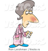Cartoon Vector of a Sick Cartoon Woman with a Flu by Toonaday