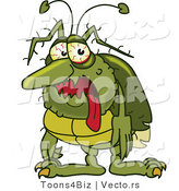 Cartoon Vector of a Sick Green Bug by Mascot Junction