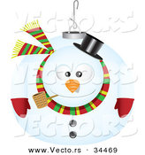 Cartoon Vector of a Snowman Ornament by Toonaday