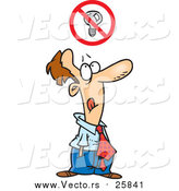 Cartoon Vector of a Stressed Business Man Trying to Come up with an Idea by Toonaday