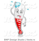 Cartoon Vector of a Thermometer with a Fever by BNP Design Studio