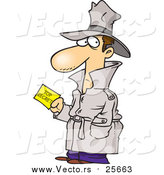 Cartoon Vector of a Undercover Agent with Top Secret Information by Toonaday