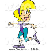 Cartoon Vector of a Woman Doing Aerobics by Toonaday