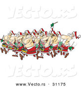 Cartoon Vector of Christmas Drummers Drumming by Toonaday