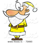 Cartoon Vector of Santa Waiting in a Yellow Suit by Toonaday