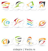 Vector of 12 Colorful Abstract Spirals and Swooshes - Unique Logo Icons by Cidepix