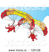 Vector of 2 Paragliders in the Sky by Snowy