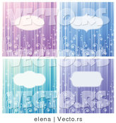 Vector of 4 Unique Blank Copyspace Background Design with Stripes and Swirls by Elena
