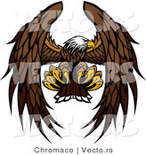 Vector of a Bald Eagle Mascot Reaching out with Talons During Flight by Chromaco