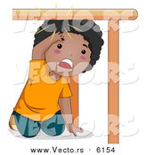 Vector of a Black Boy Bonking His Head Under a Table by BNP Design Studio