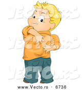 Vector of a Blond Caucasian Boy Itching His Back by BNP Design Studio