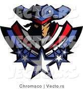 Vector of a Brave American Patriot Mascot with Stars by Chromaco