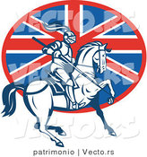Vector of a British Knight on Horseback with a Lance by Patrimonio