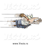 Vector of a Business Man Leaping Excitedly Forward into Career Advancement by Toonaday