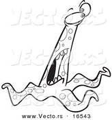 Vector of a Cartoon Bad Monster Screaming - Outlined Coloring Page Drawing by Toonaday