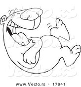Vector of a Cartoon Bear Laughing - Outlined Coloring Page by Toonaday