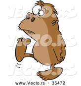 Vector of a Cartoon Bigfoot Walking Around by Toonaday