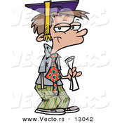 Vector of a Cartoon Boy Graduate by Toonaday