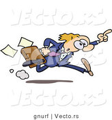 Vector of a Cartoon Businessman Running Late by Gnurf