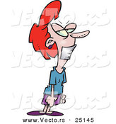 Vector of a Cartoon Businesswoman Standing Angrily with Tape over Her Mouth by Toonaday