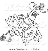 Vector of a Cartoon Canon - Coloring Page Outline by Toonaday