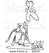 Vector of a Cartoon Carpet Cleaner - Coloring Page Outline by Toonaday