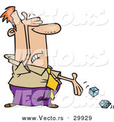 Vector of a Cartoon Caucasian Businessman Rolling Dice by Toonaday