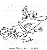 Vector of a Cartoon Chasing Businessman - Outlined Coloring Page by Toonaday