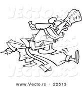 Vector of a Cartoon Dancer - Coloring Page Outline by Toonaday