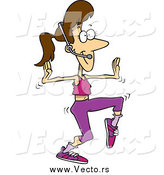 Vector of a Cartoon Female Jazzercise Instructor by Toonaday