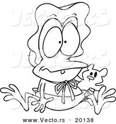 Vector of a Cartoon Frog Baby - Outlined Coloring Page by Toonaday